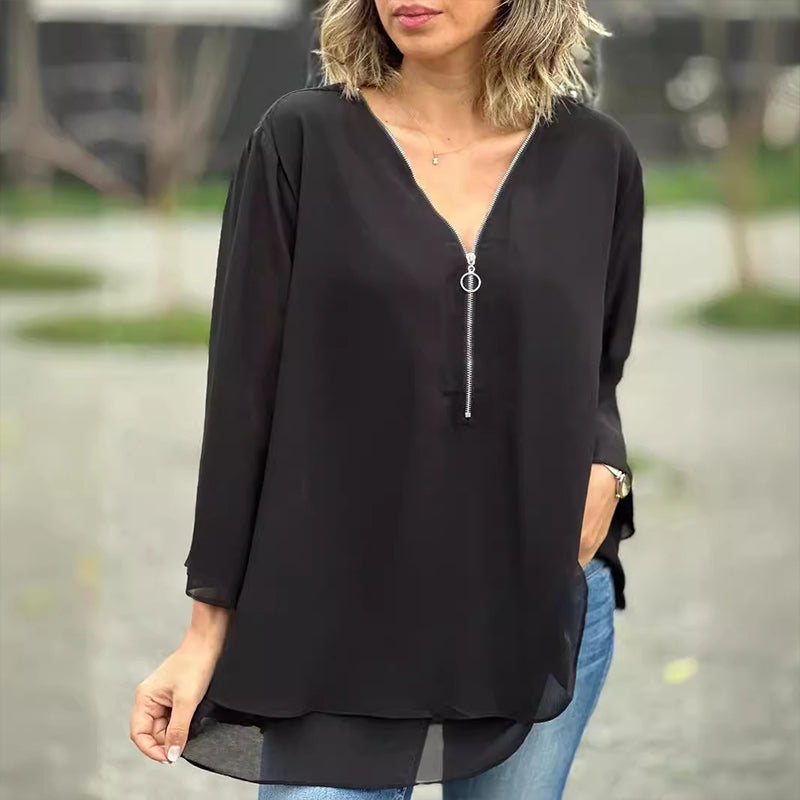 Ember™ Chiffon Zipper Blouse