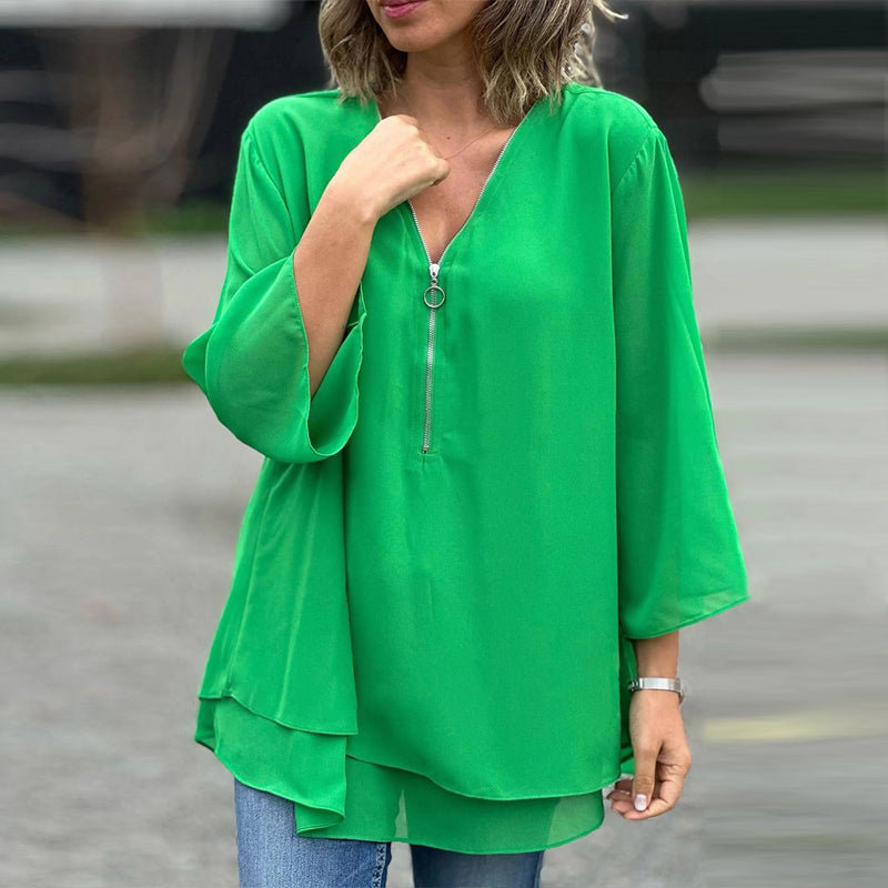 Ember™ Chiffon Zipper Blouse