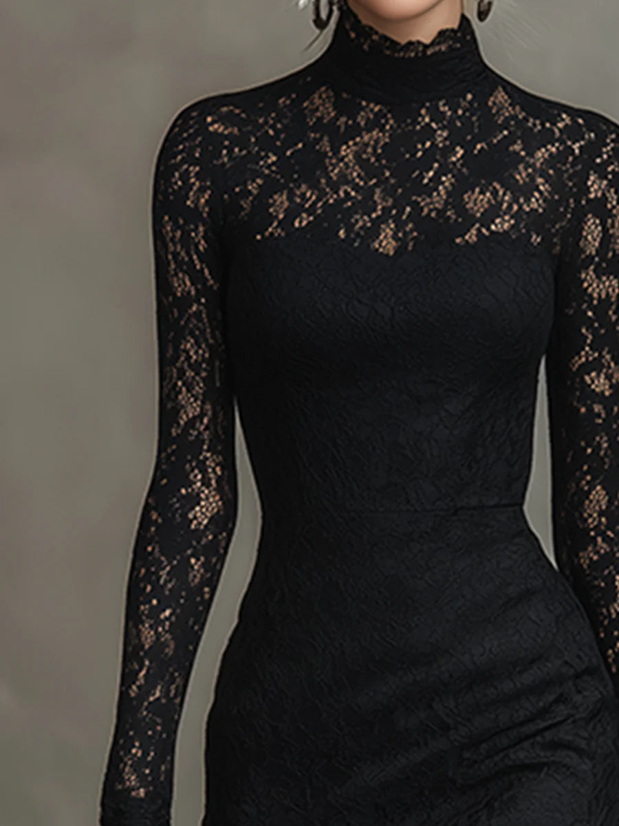 MARGARET | BLACK LACE MAXI DRESS